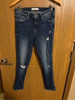 Flying Monkey Platinum Women's Dark Wash Ripped Skinny Jeans